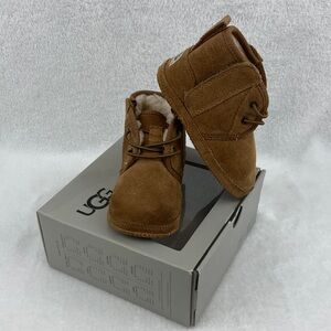 UGG Baby Neumel Chestnut Suede Cozy Shearling Booties NIB 12-18 mos